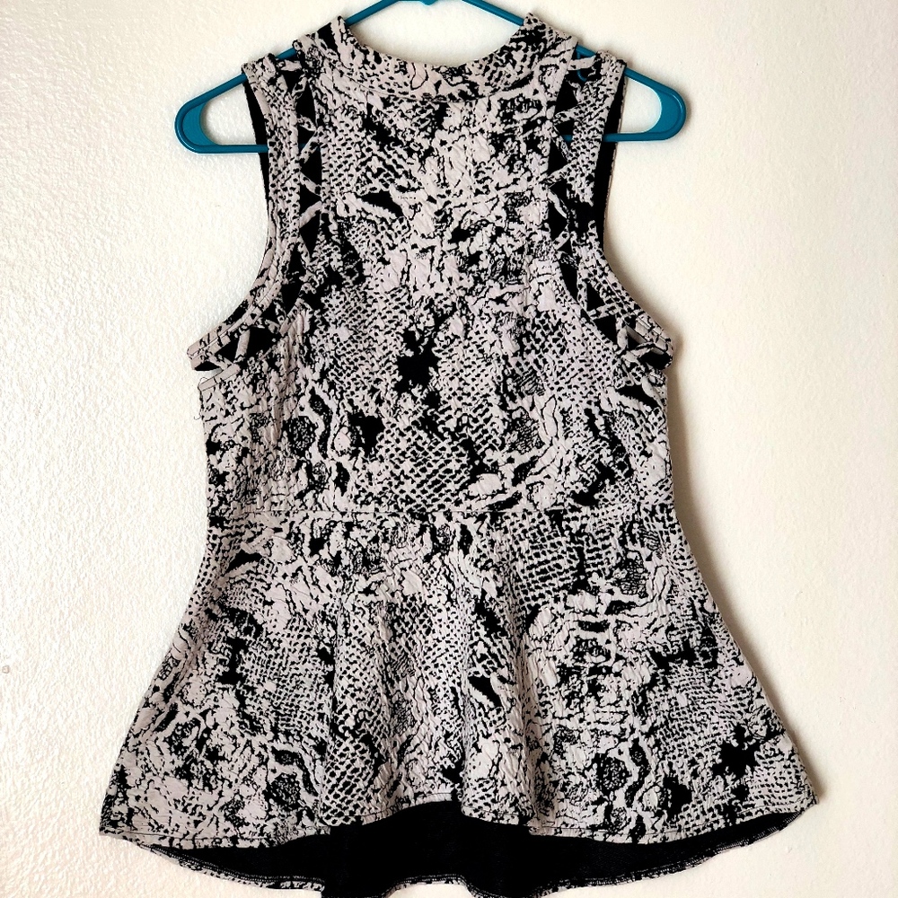 Free People black and white peplum top